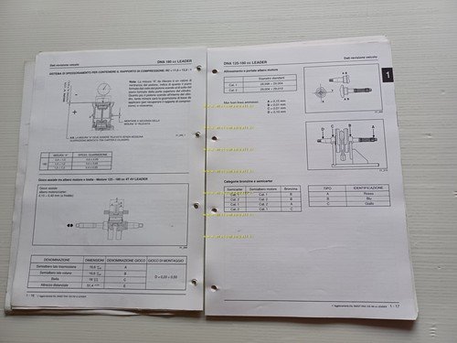 Gilera DNA 50 -125-180 Leader 2001 AGGIORNAMENTO manuale officina TELAIO