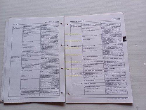 Gilera DNA 50 -125-180 Leader 2001 AGGIORNAMENTO manuale officina TELAIO