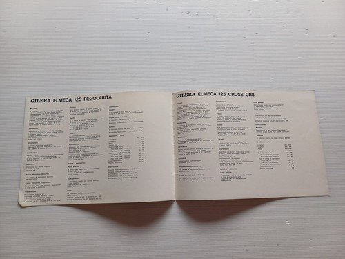 Gilera ELMECA 125 Cross CR8 - 125 Regolarità 1978 depliant …