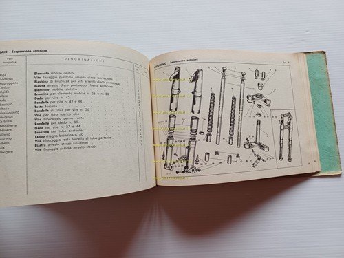 Gilera G 125 Export 1957 catalogo ricambi originale