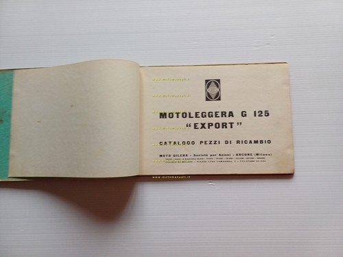 Gilera G 125 Export 1957 catalogo ricambi originale