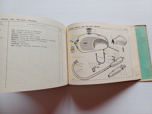 Gilera G 125 Export 1957 catalogo ricambi originale