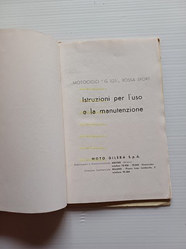 Gilera G 125 ROSSA SPORT 1958 manuale uso manutenzione originale