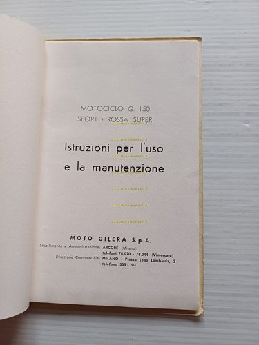 Gilera G 150 SPORT - ROSSA SUPER 1958 manuale uso …