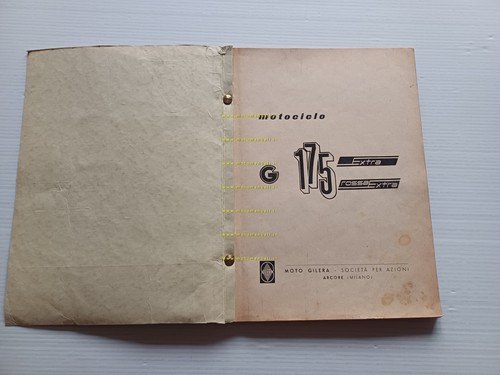 Gilera G 175 Extra - Rosso Extra 1958 catalogo ricambi …