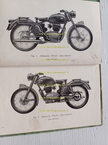 Gilera G 175 GT Militare 1958 manuale uso manutenzione originale …