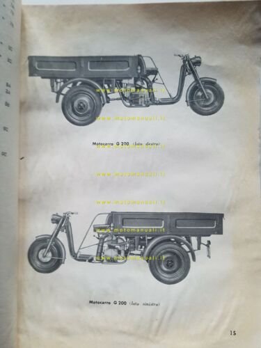 Gilera G 200 Motocarro 1a serie catalogo ricambi ORIGINALE 3-wheeler