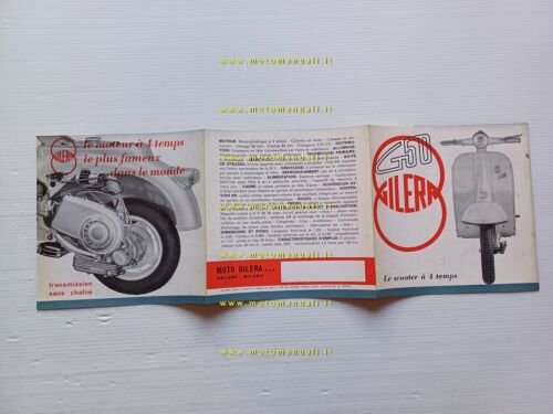 Gilera G 50 Scooter 1962 depliant originale epoca testo francese