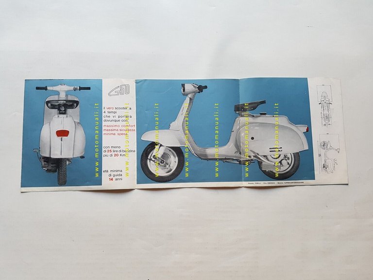 Gilera G 50 Scooter ciclomotore depliant originale epoca italiano