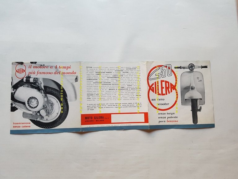 Gilera G 50 Scooter ciclomotore depliant originale epoca italiano