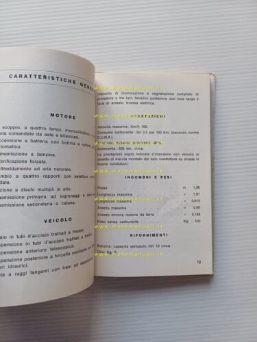 Gilera Giubileo 150 1962 manuale uso manutenzione libretto istruzioni originale