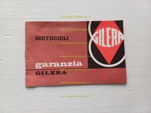 Gilera libretto tessera garanzia tutti modelli 1986 originale NUOVO