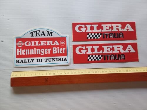 Gilera lotto 3 adesivi pubblicitari anni 80 originali factory stickers