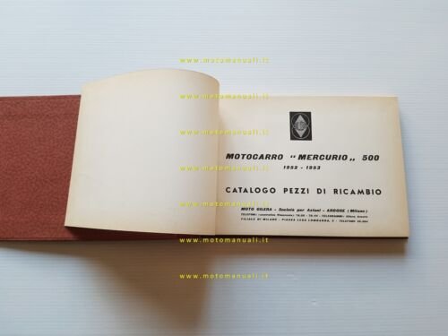 Gilera Mercurio 500 motocarro 1957 catalogo ricambi originale