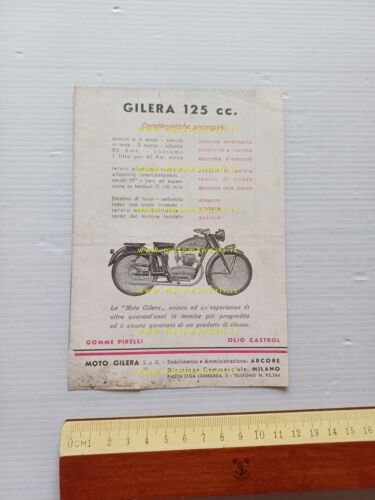 Gilera motoleggera 125 1948 depliant Boccasile italiano originale