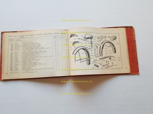Gilera motoleggera 125 1950 catalogo ricambi originale