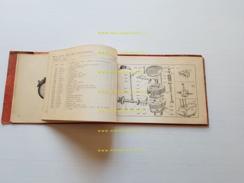 Gilera motoleggera 125 1950 catalogo ricambi originale