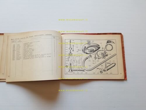 Gilera motoleggera 125 1950 catalogo ricambi originale