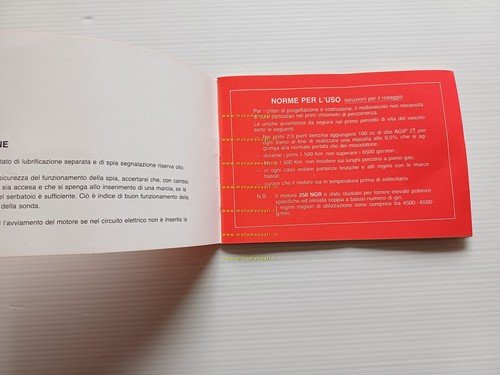 Gilera NGR 250 1985 manuale uso manutenzione libretto istruzioni originale
