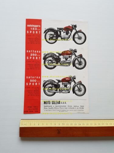Gilera produzione 1952 500 250 125 depliant originale ITALIANO