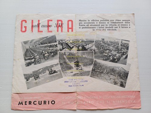 GILERA Produzione modelli 1941 depliant originale anteguerra Saturno Sirio Urano