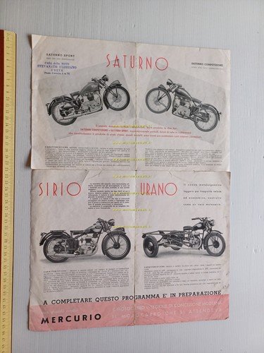 GILERA Produzione modelli 1941 depliant originale anteguerra Saturno Sirio Urano