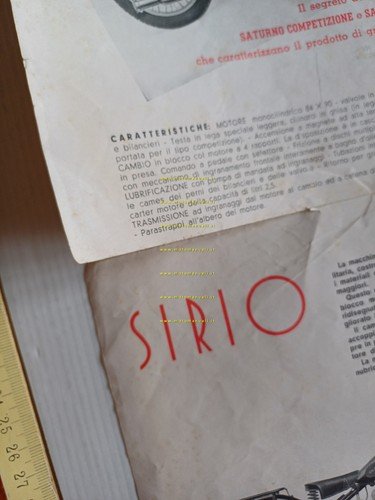 GILERA Produzione modelli 1941 depliant originale anteguerra Saturno Sirio Urano