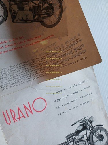 GILERA Produzione modelli 1941 depliant originale anteguerra Saturno Sirio Urano