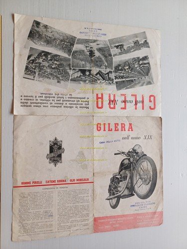 GILERA Produzione modelli 1941 depliant originale anteguerra Saturno Sirio Urano