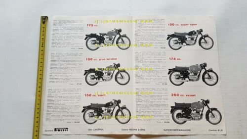 Gilera produzione modelli 1957 depliant originale ITALIANO moto brochure
