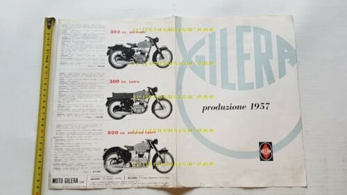 Gilera produzione modelli 1957 depliant originale ITALIANO moto brochure