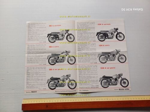 Gilera produzione modelli Serie Giubileo 1962 depliant originale ITALIANO moto