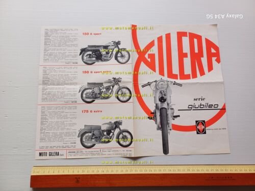 Gilera produzione modelli Serie Giubileo 1962 depliant originale ITALIANO moto