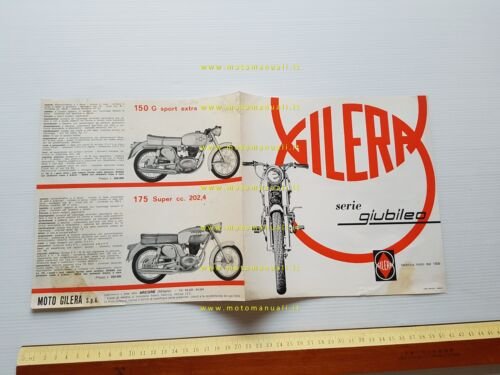 Gilera produzione modelli Serie Giubileo 1963 depliant italiano originale