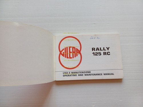 Gilera Rally 125 RC 1987 manuale uso manutenzione libretto istruzioni …
