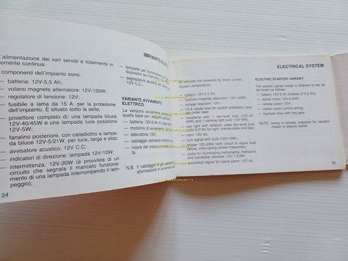 Gilera Rally 125 RC 1987 manuale uso manutenzione libretto istruzioni …