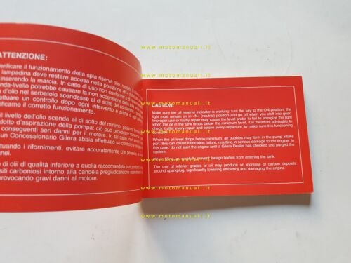Gilera Rally 125 RC 1987 manuale uso manutenzione libretto originale