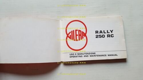 Gilera Rally 250 RC 1987 manuale uso manutenzione originale owner's …