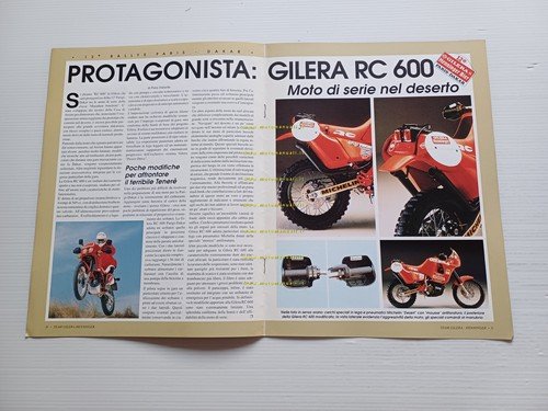 Gilera RC 600 12a Paris-Dakar 1989 opuscolo depliant originale