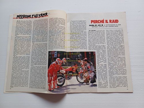 Gilera RC 600 Missione Fujiyama 1989 depliant estratto Motosprint originale