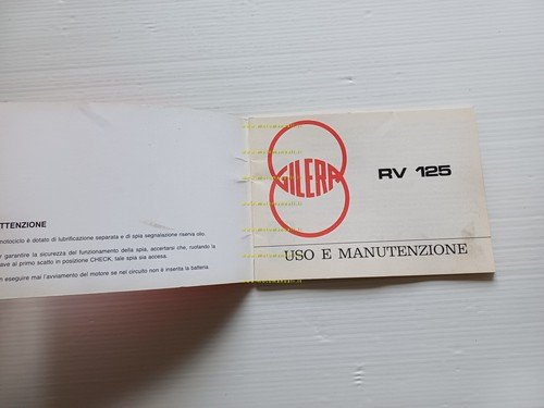 Gilera RV 125 1984 manuale uso manutenzione libretto istruzioni originale