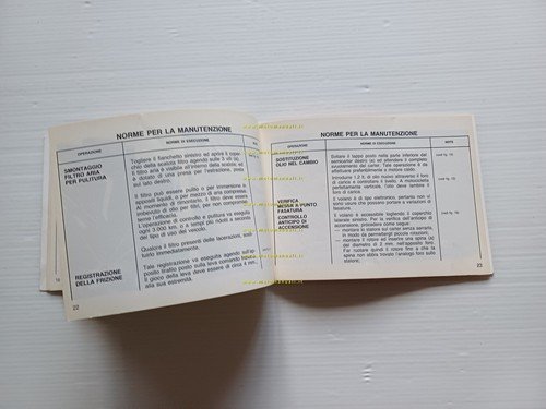 Gilera RV 125 1984 manuale uso manutenzione libretto istruzioni originale