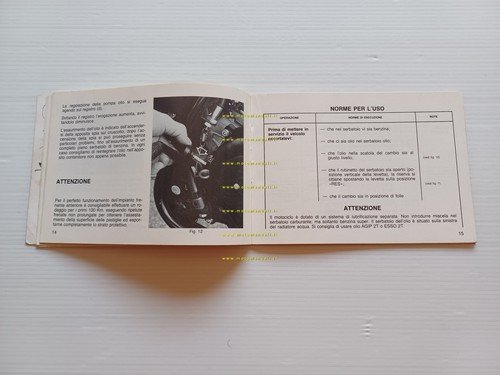 Gilera RX 125 1984 manuale uso manutenzione libretto istruzioni originale
