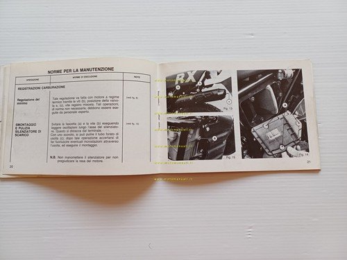Gilera RX 125 1984 manuale uso manutenzione libretto istruzioni originale