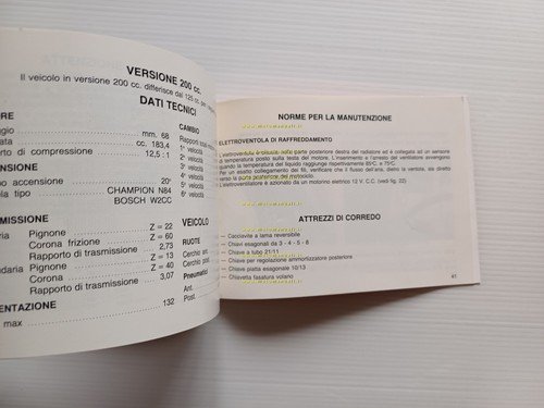 Gilera RX 125-RX 200 1985 manuale uso manutenzione libretto istruzioni …