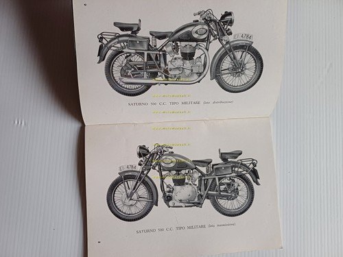 Gilera Saturno 500 Militare 1951 manuale uso manutenzione originale italiano