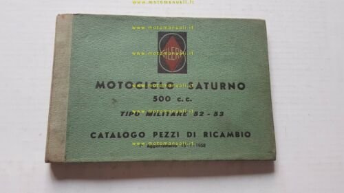 Gilera Saturno 500 Militare CATALOGO RICAMBI - 1 aggiornamento 1958