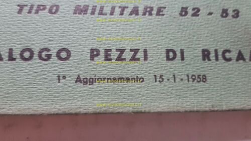 Gilera Saturno 500 Militare CATALOGO RICAMBI - 1 aggiornamento 1958