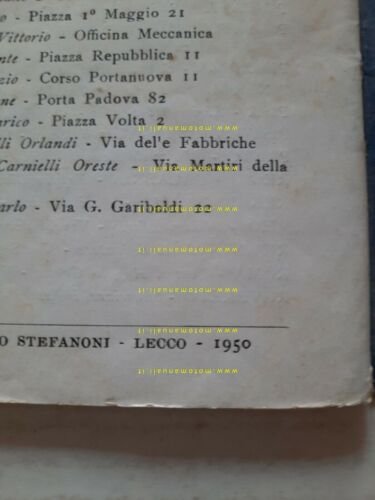 Gilera Saturno 500 Sport - Turismo 1950 manuale uso originale …