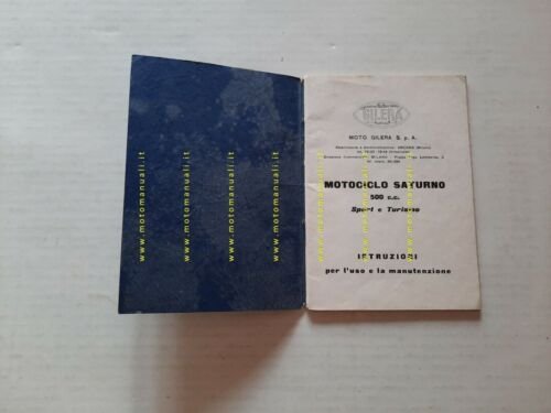 Gilera Saturno 500 Sport - Turismo 1950 manuale uso originale …